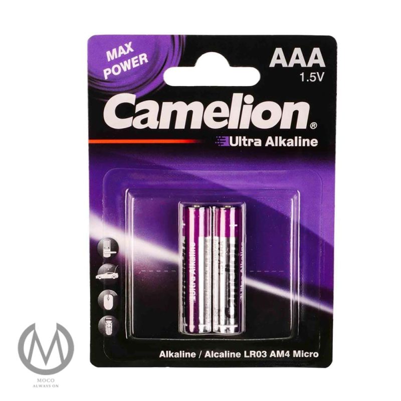 باتری نیم قلمی کملیون مدل Ultra Alkaline | خرید باتری نیم قلمی | قیمت باتری اولترا آلکالاین | باتری اولترا آلکالاین | بسته 2 عددی باتری کملیون | باتری کملیون | موکو نور